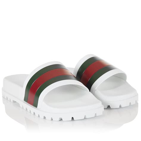 white gucci slides not web|original Gucci slides.